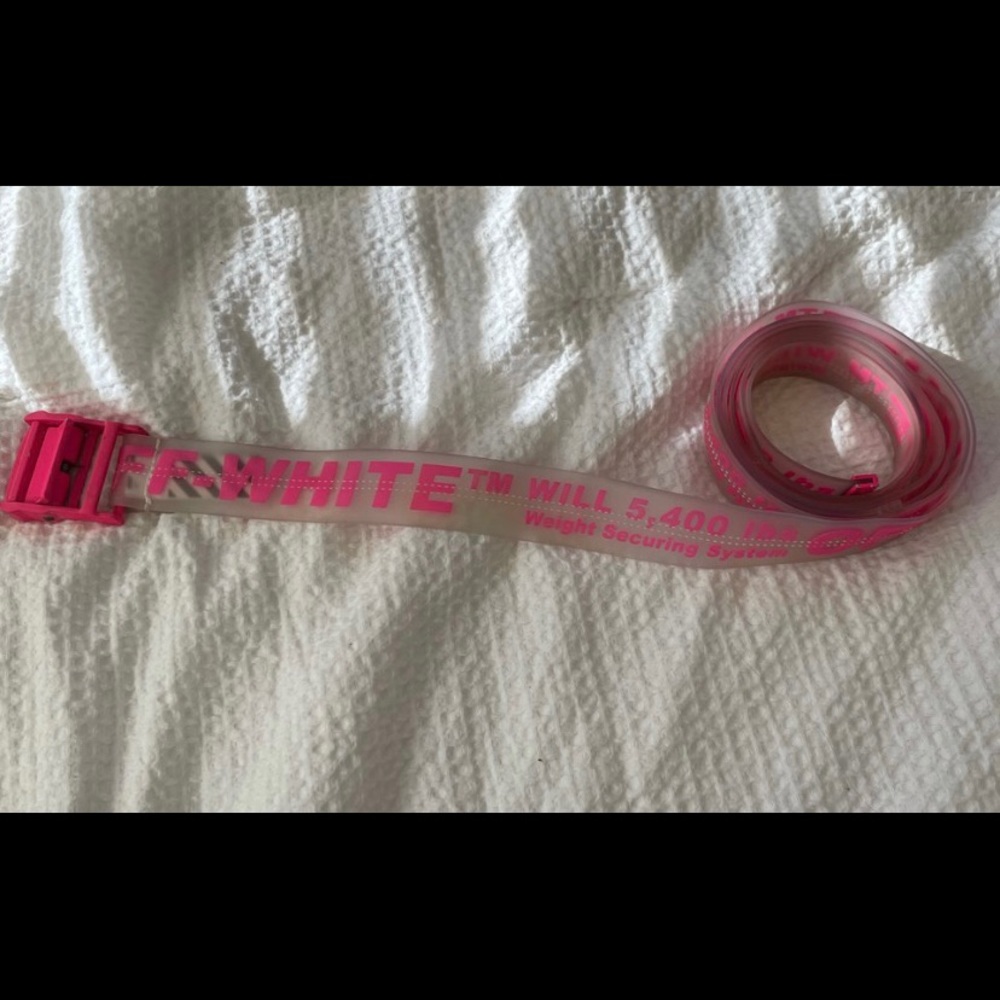 Pink off white belt